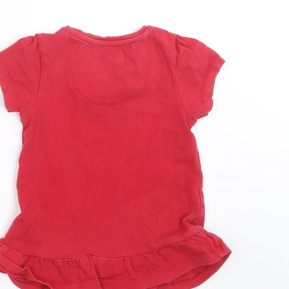 TU Girls Red Basic T-Shirt Size 2-3 Years