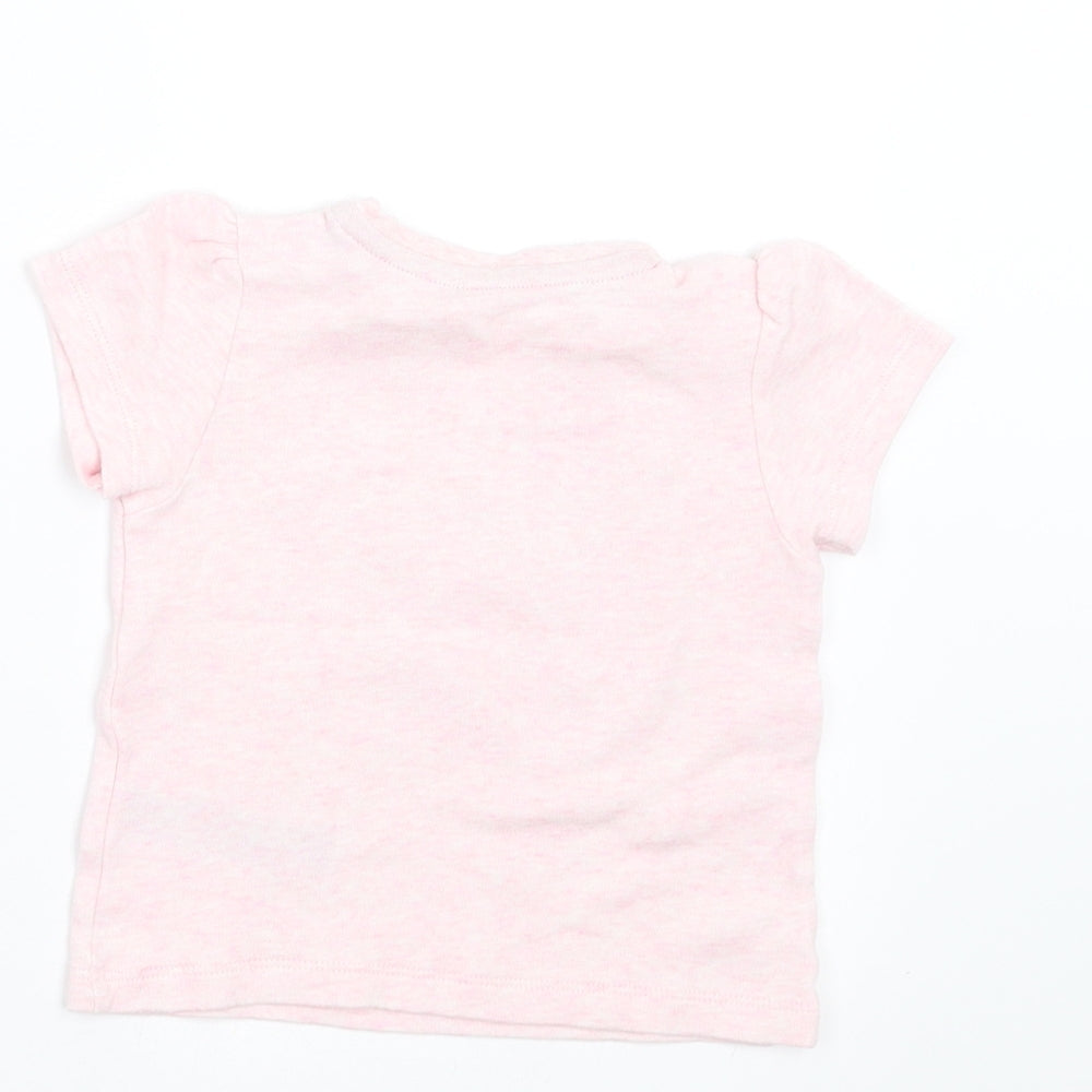 Marks & Spencer Girls Pink Basic T-Shirt Size 6-9 Months - I Love Mummy