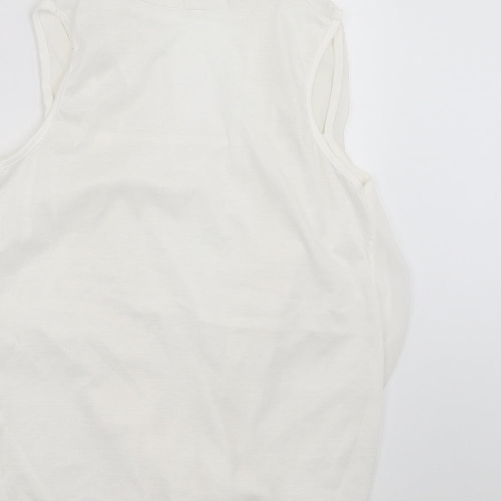 Preworn Womens White Basic Blouse Size L