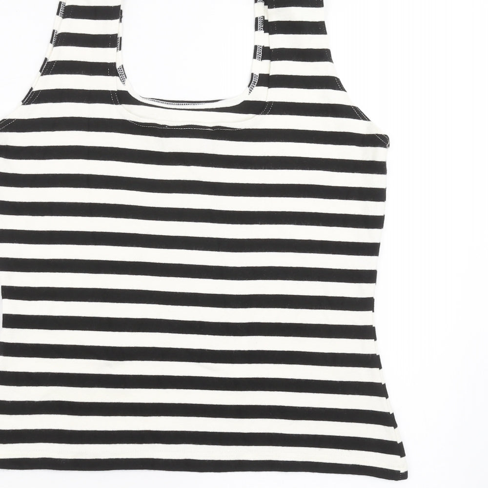 Wallis Womens Black Striped Basic Tank Size 14
