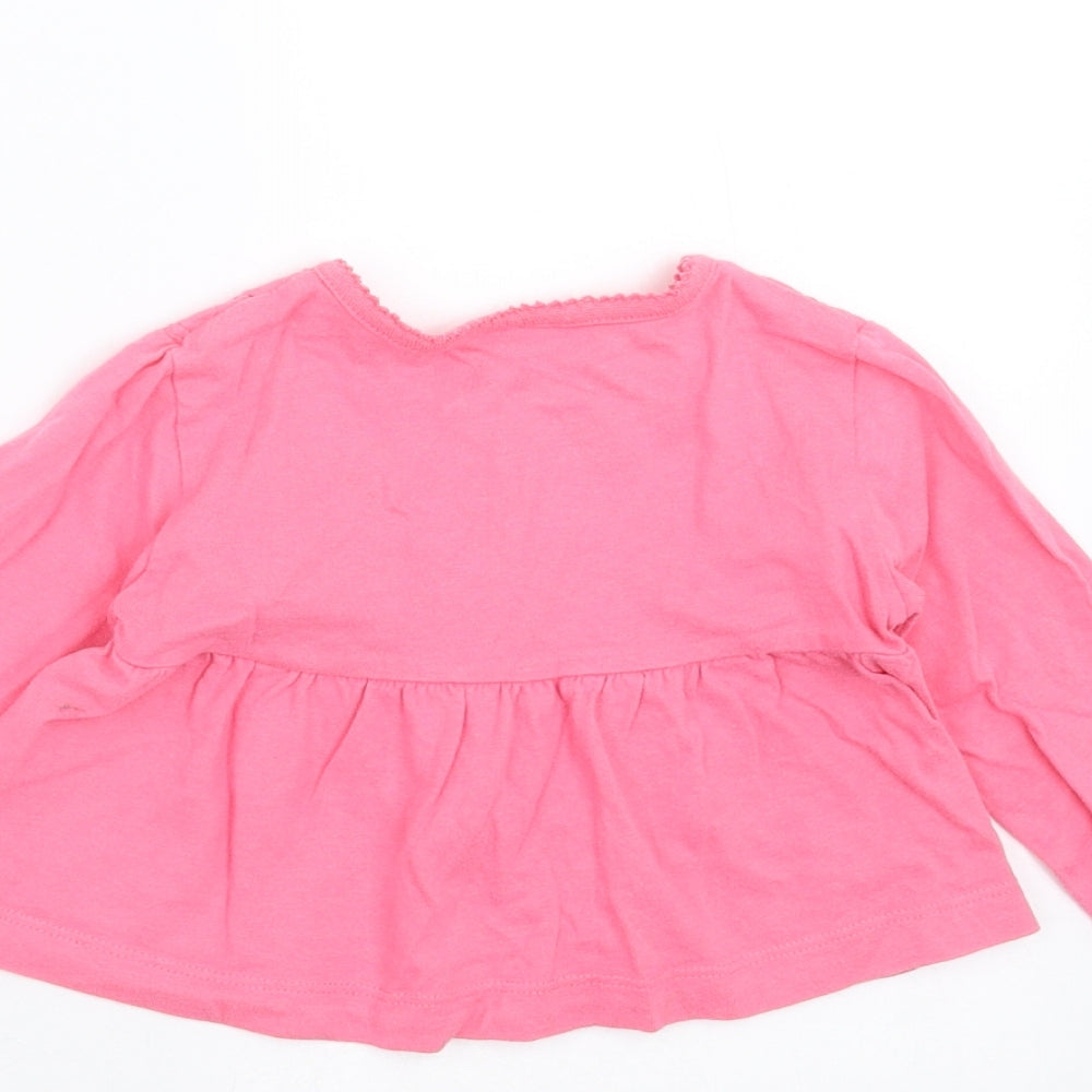NEXT Girls Pink Floral Basic T-Shirt Size 6-9 Months