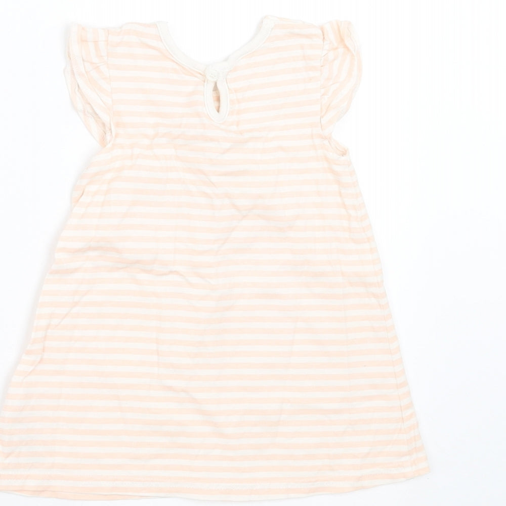 George Girls Pink Striped T-Shirt Dress Size 6-9 Months