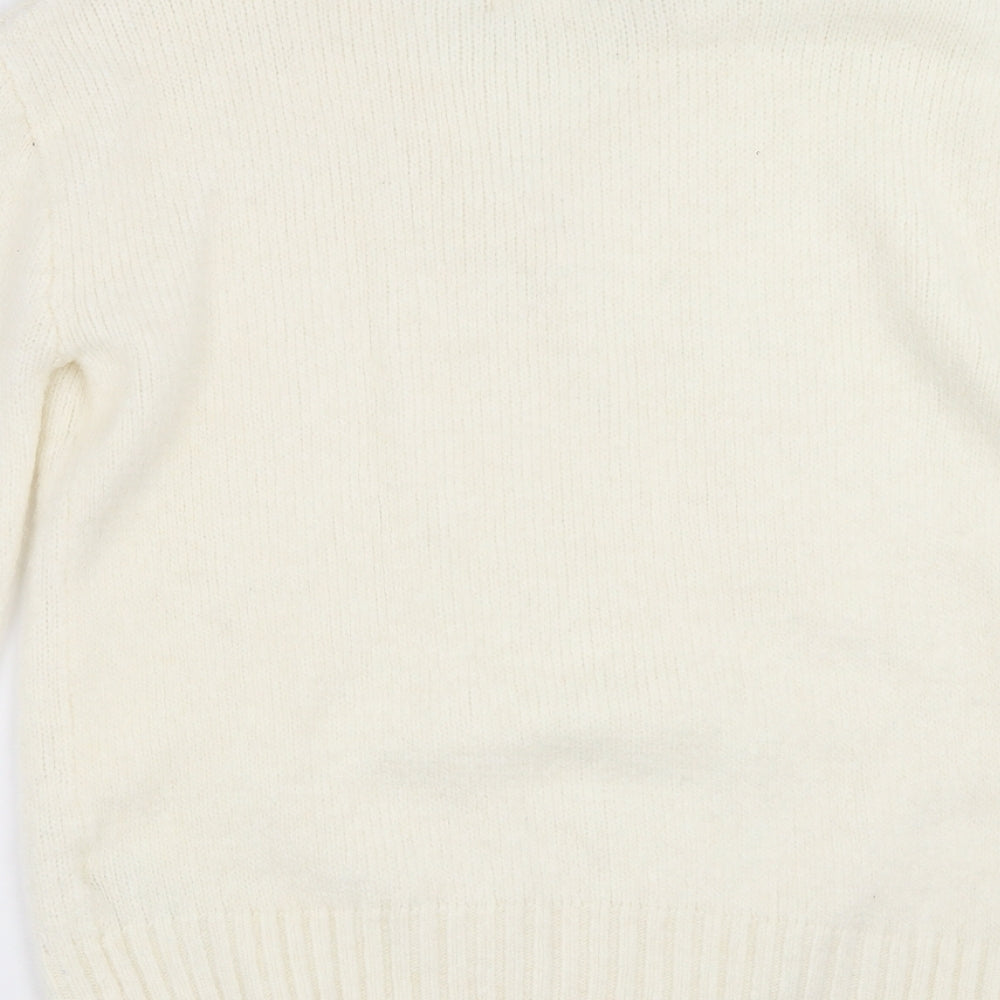 H&M Womens Ivory Knit Pullover Jumper Size XS