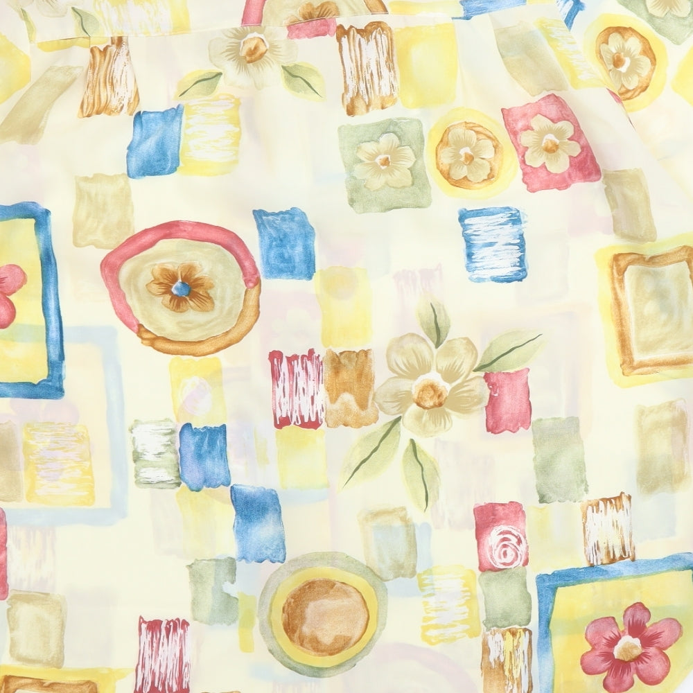 Direct Womens Yellow Floral Basic Blouse Size 14