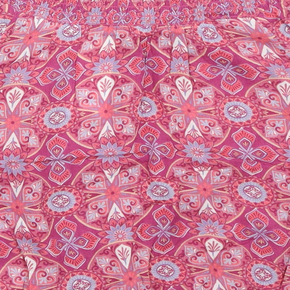 Miss Evie Girls Pink Geometric Basic Blouse Size 13-14 Years
