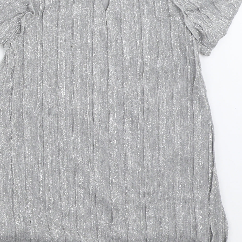 United Colors of Benetton Girls Silver Basic Blouse Size 2 Years