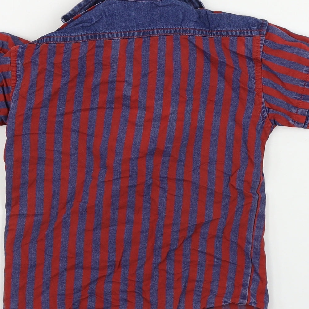 Alternative Boys Blue Striped Basic Button-Up Size 3 Years