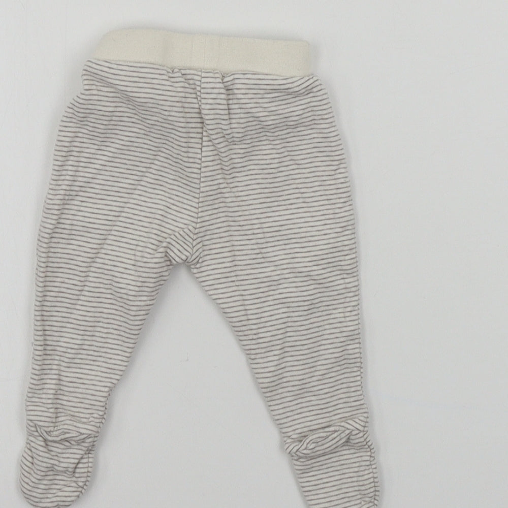John Lewis Baby Beige Striped Sweatpants Trousers Size Newborn