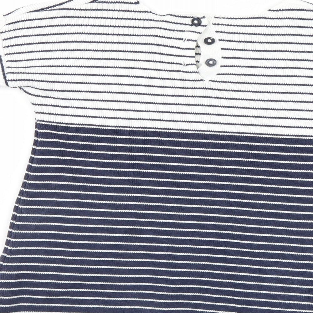 Marks and Spencer Girls Ivory Striped Basic Casual Size 9-12 Months