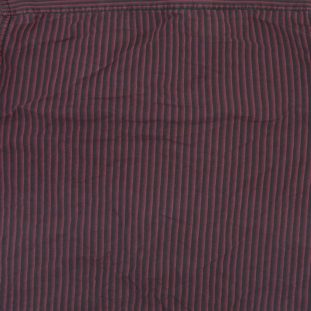 Tu Mens Multicoloured Striped Button-Up Size 16