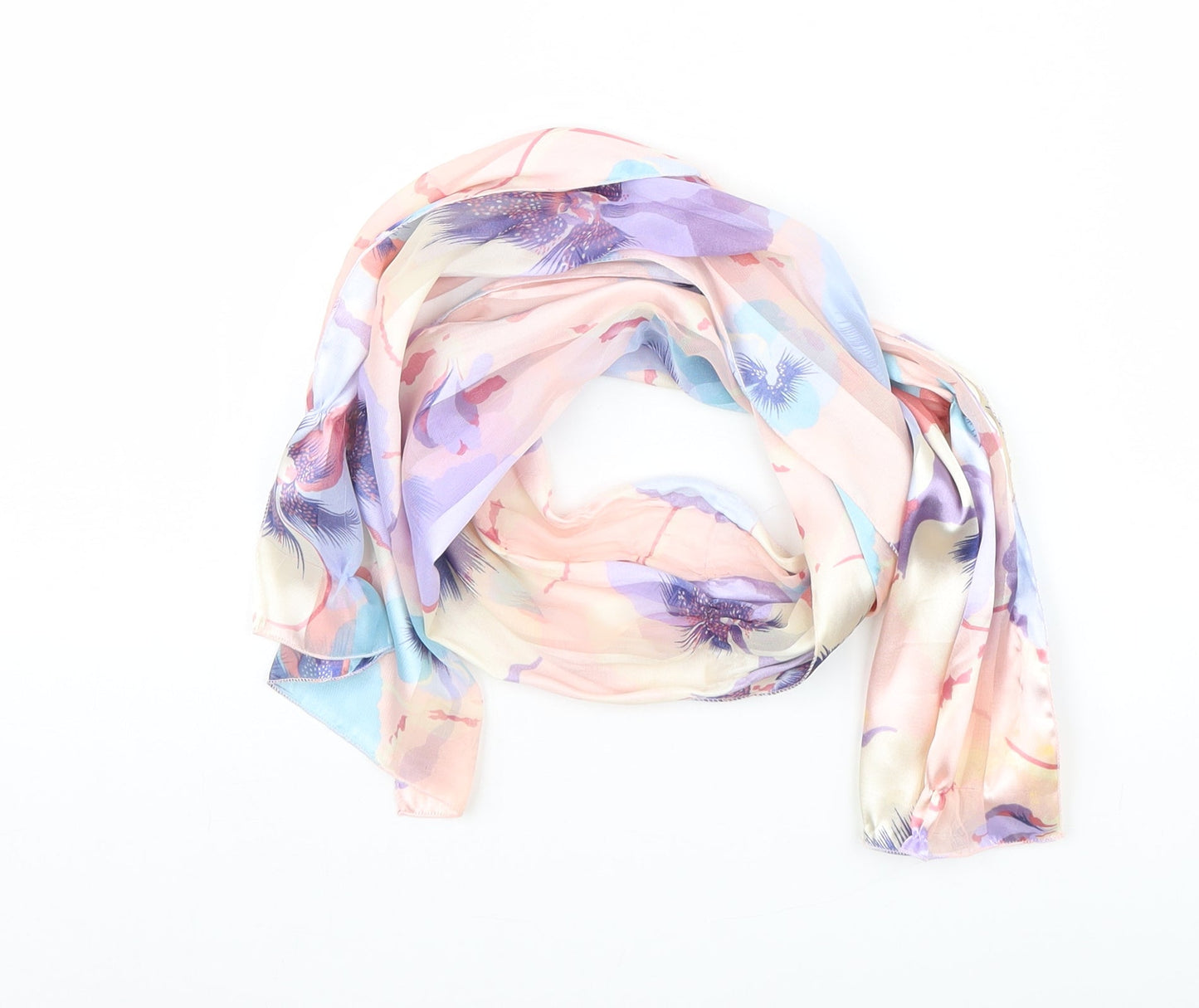 Preworn Womens Ivory Floral Scarf