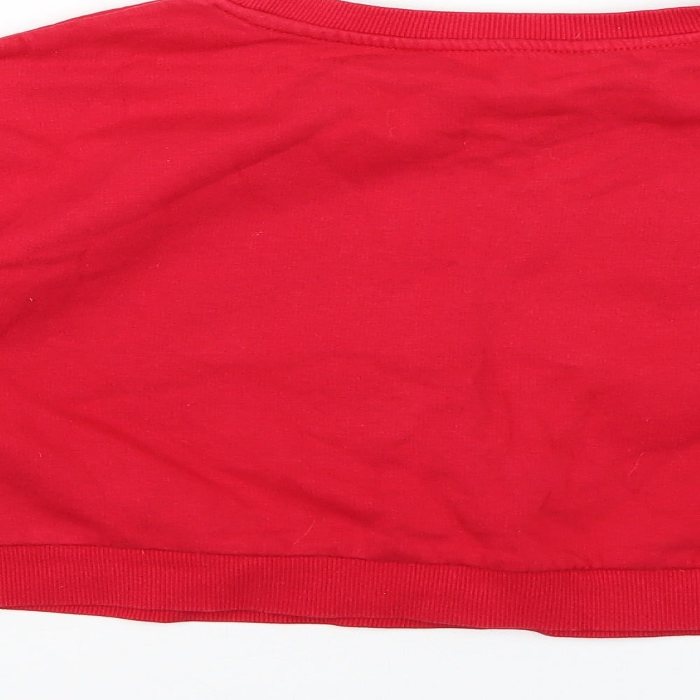 H&M Girls Red Geometric Pullover Jumper Size 9-10 Years