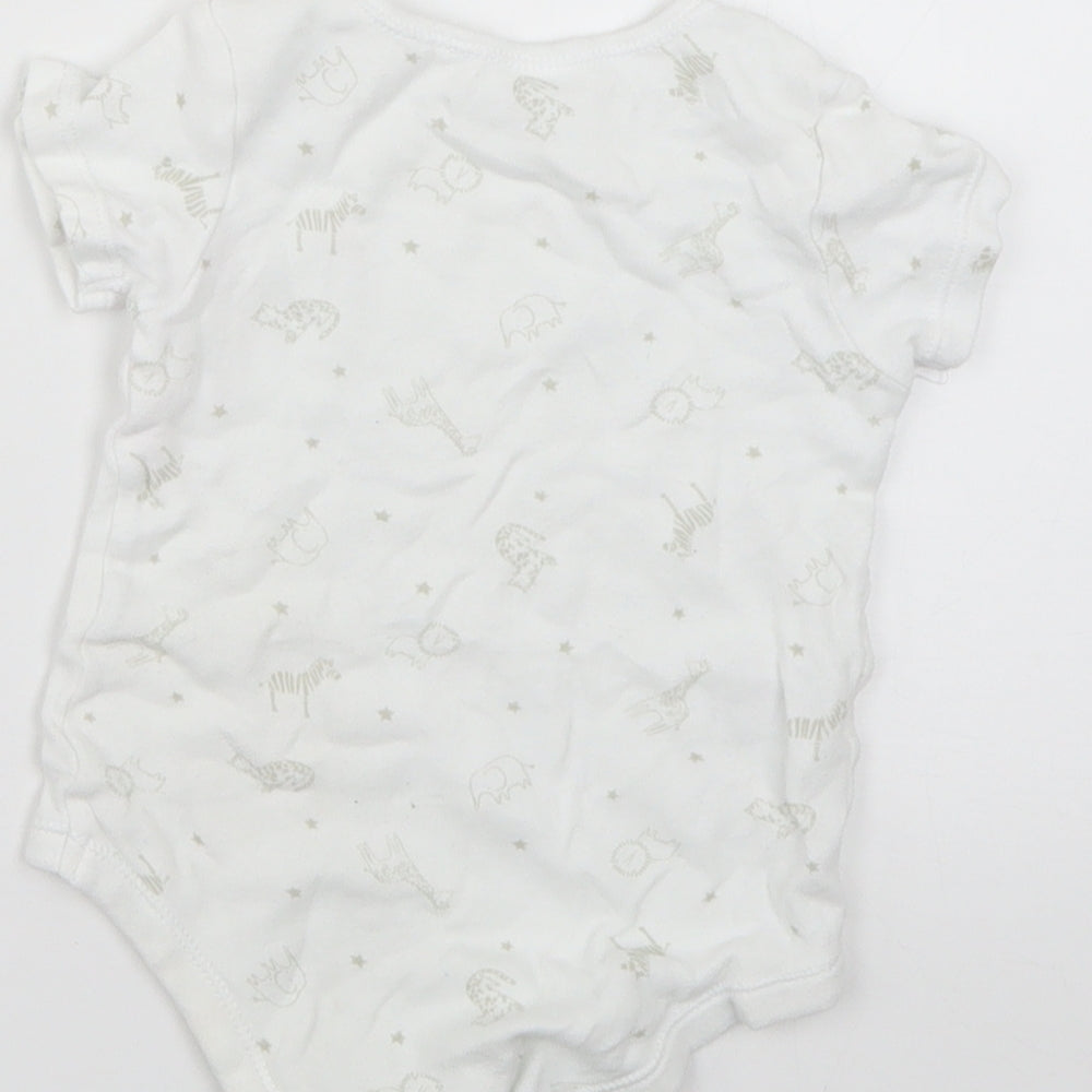TU Baby White Geometric Babygrow One-Piece Size 9-12 Months