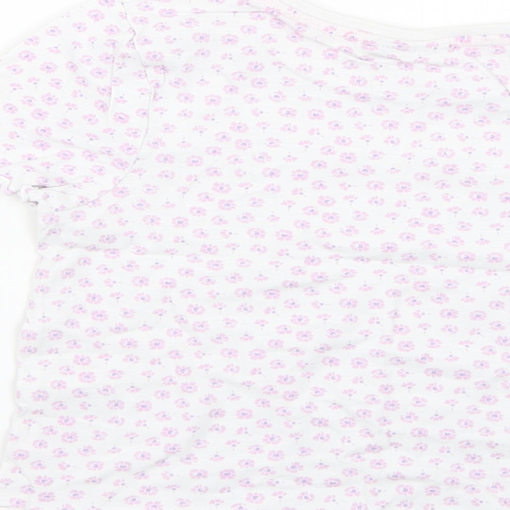 Matalan Girls Purple Floral Basic Blouse Size 8 Years