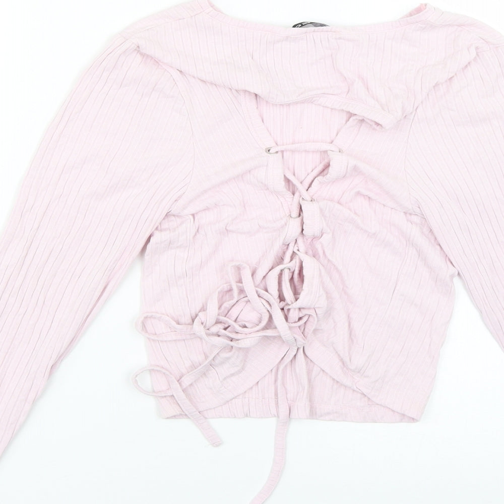 Select Womens Pink Basic Blouse Size L