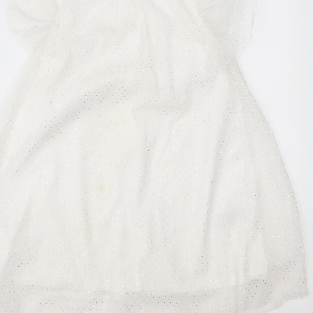 Little Kids Girls White Fit & Flare Size 5-6 Years