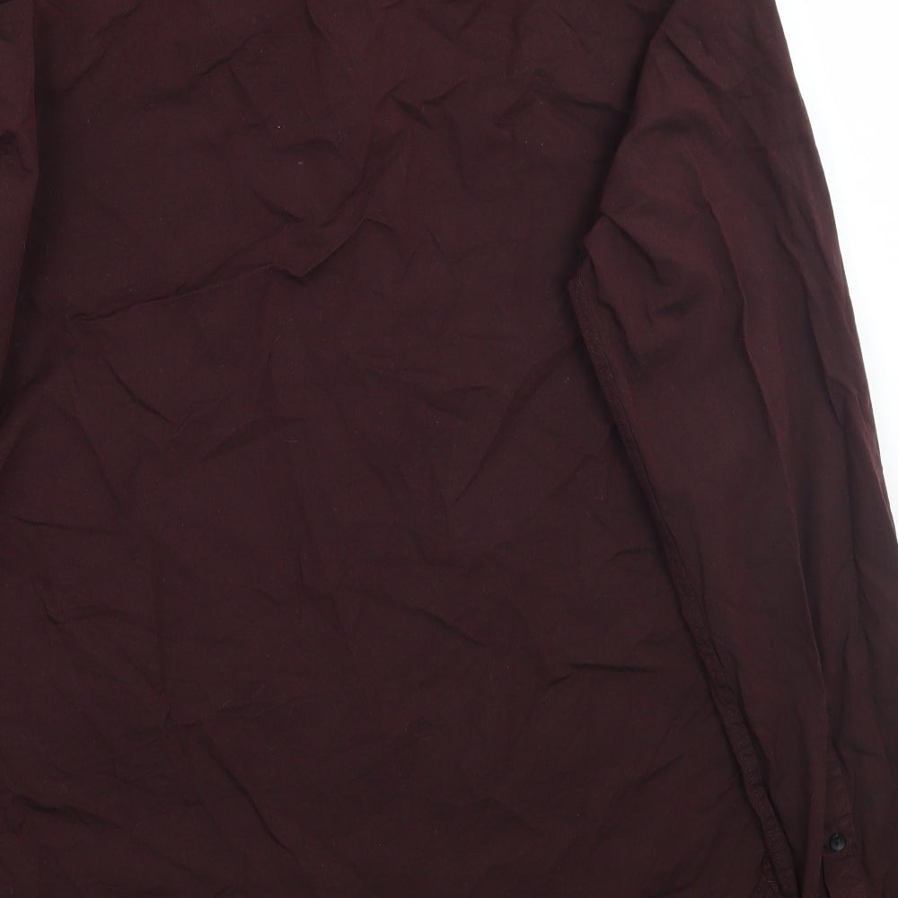 Newlook Mens Purple Button-Up Size M