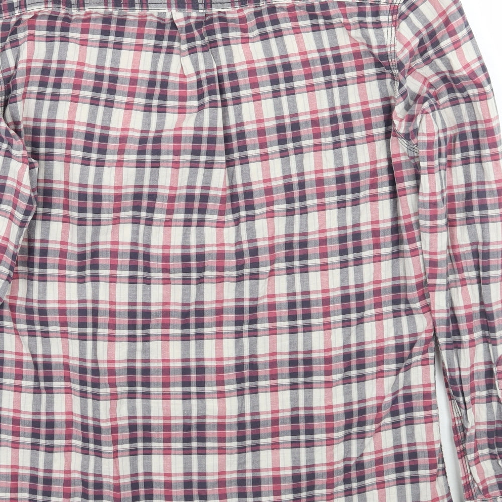 NEXT Mens Pink Check Button-Up Size M