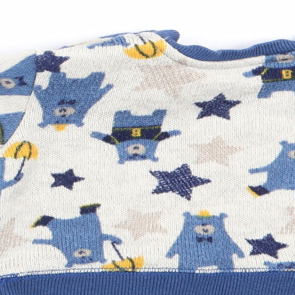Nutmeg Boys Ivory Animal Print Pullover Jumper Size 0-3 Months - Bear Print