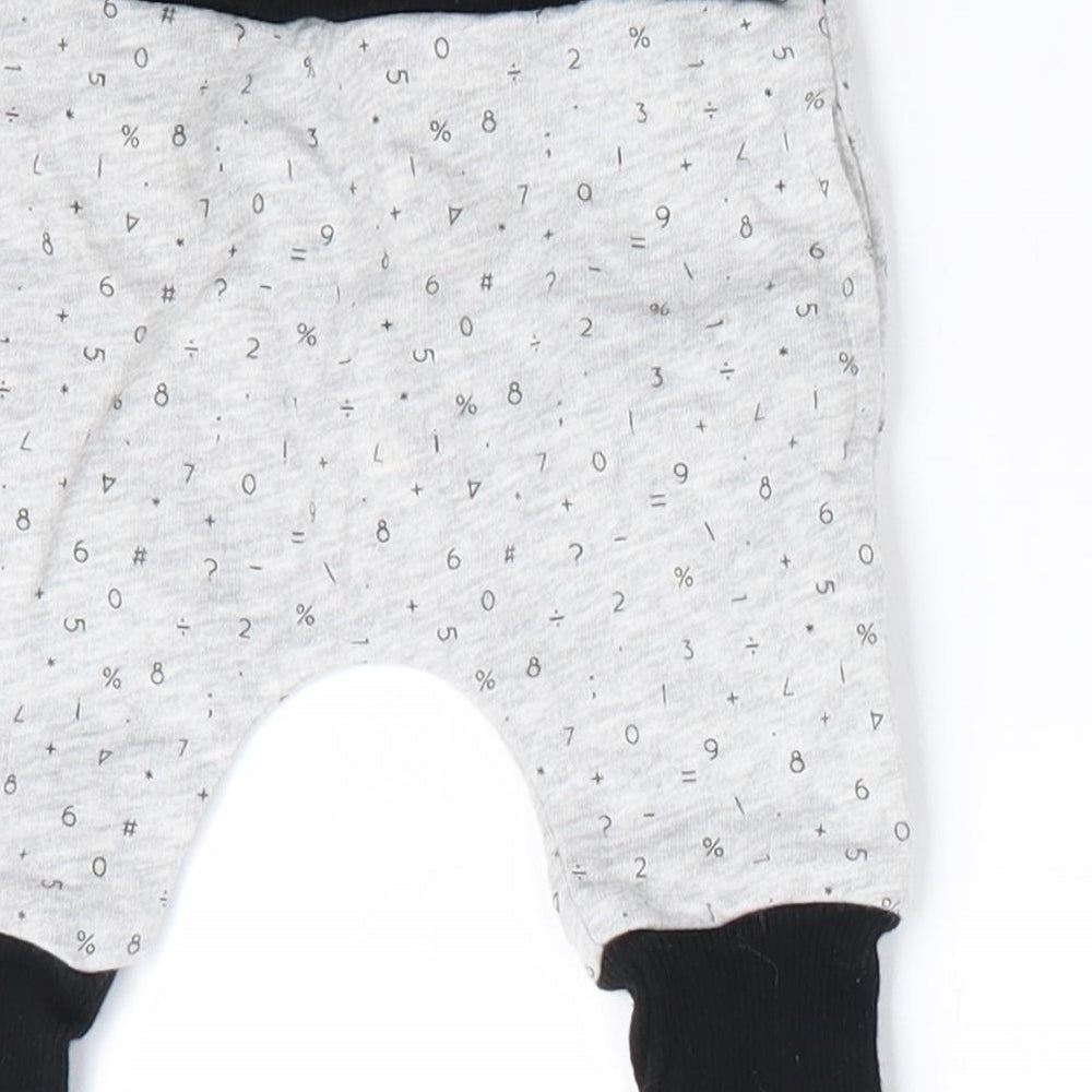My K Baby Grey Jogger Trousers Size 0-3 Months - Numerical print