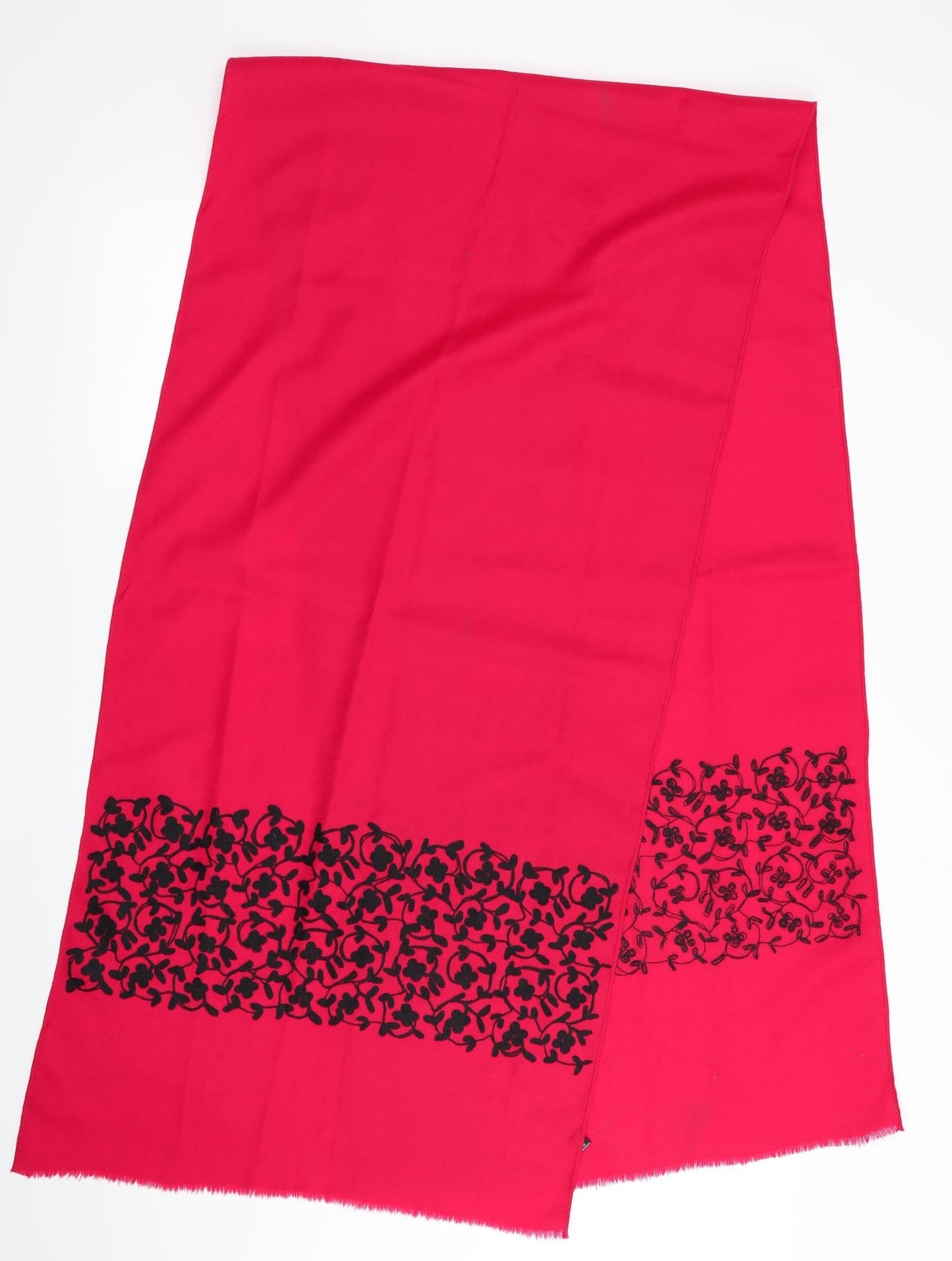 Preworn Womens Red Floral Scarf