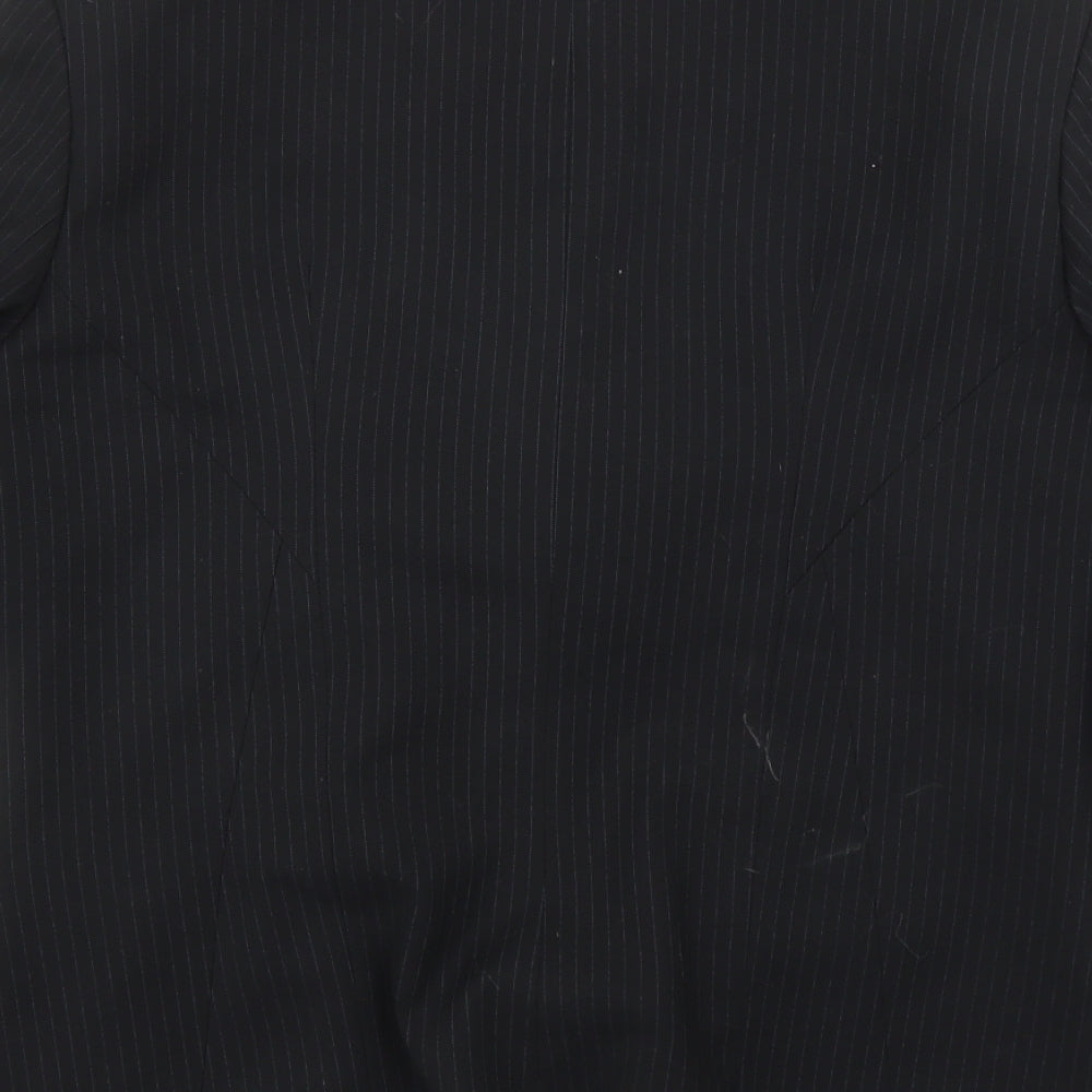 Preworn Womens Black Pinstripe Jacket Sport Coat Size 6