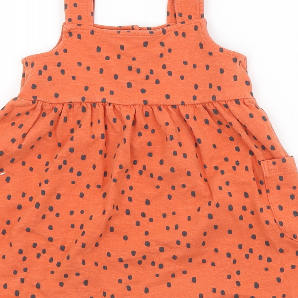 Nutmeg Boys Orange Spotted Pinafore/Dungaree Dress Size 12-18 Months