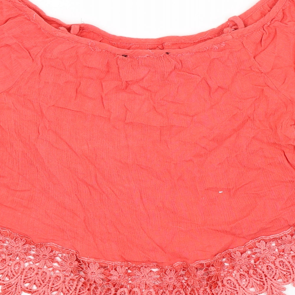 Select Womens Red Cropped Blouse Size 8