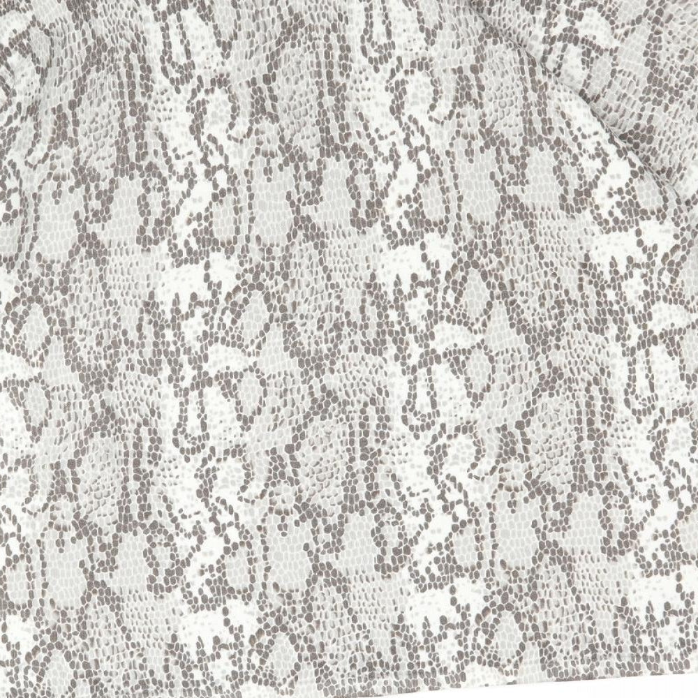 Preworn Womens Grey Animal Print Knit Basic T-Shirt Size M - Snake Print