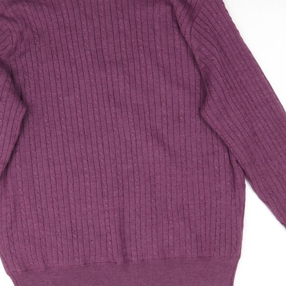 Palm Grove Womens Purple Knit Pullover Jumper Size L