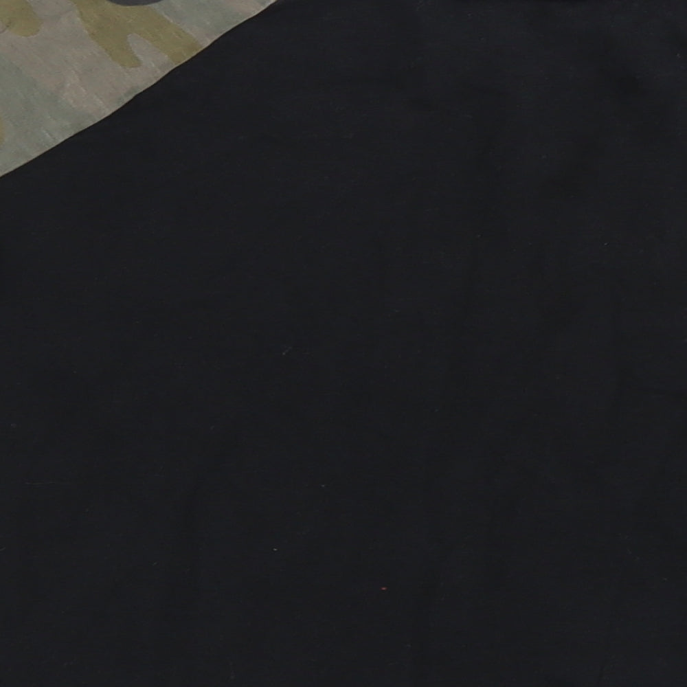 NEXT Girls Black Camouflage Pullover T-Shirt Size 6 Years