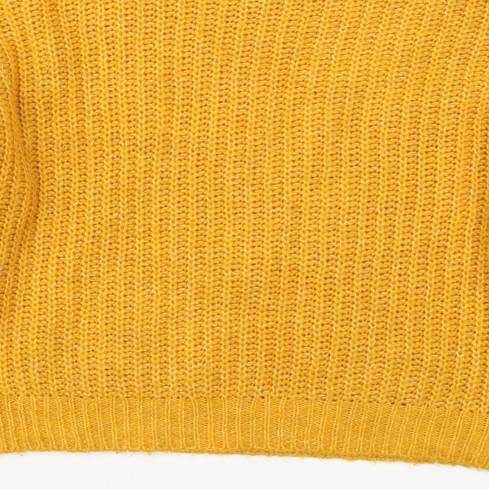 New Look Womens Orange Knit Pullover Jumper Size S