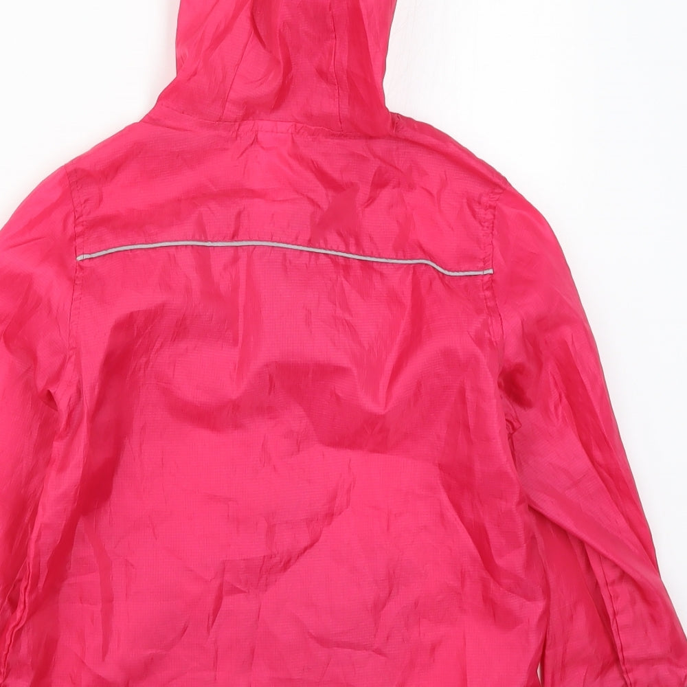 Preworn Girls Pink Rain Coat Coat Size 7 Years