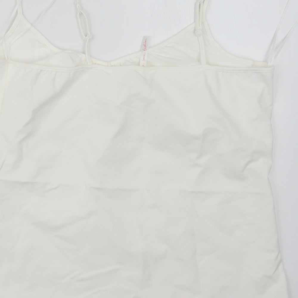 E-vie Womens White Basic Tank Size 18