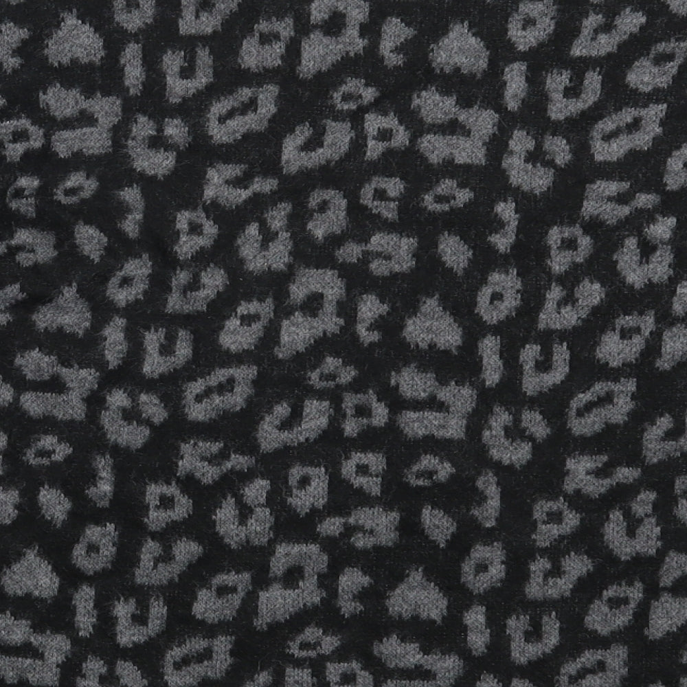 Prodotto Womens Black Animal Print Pullover Jumper One Size