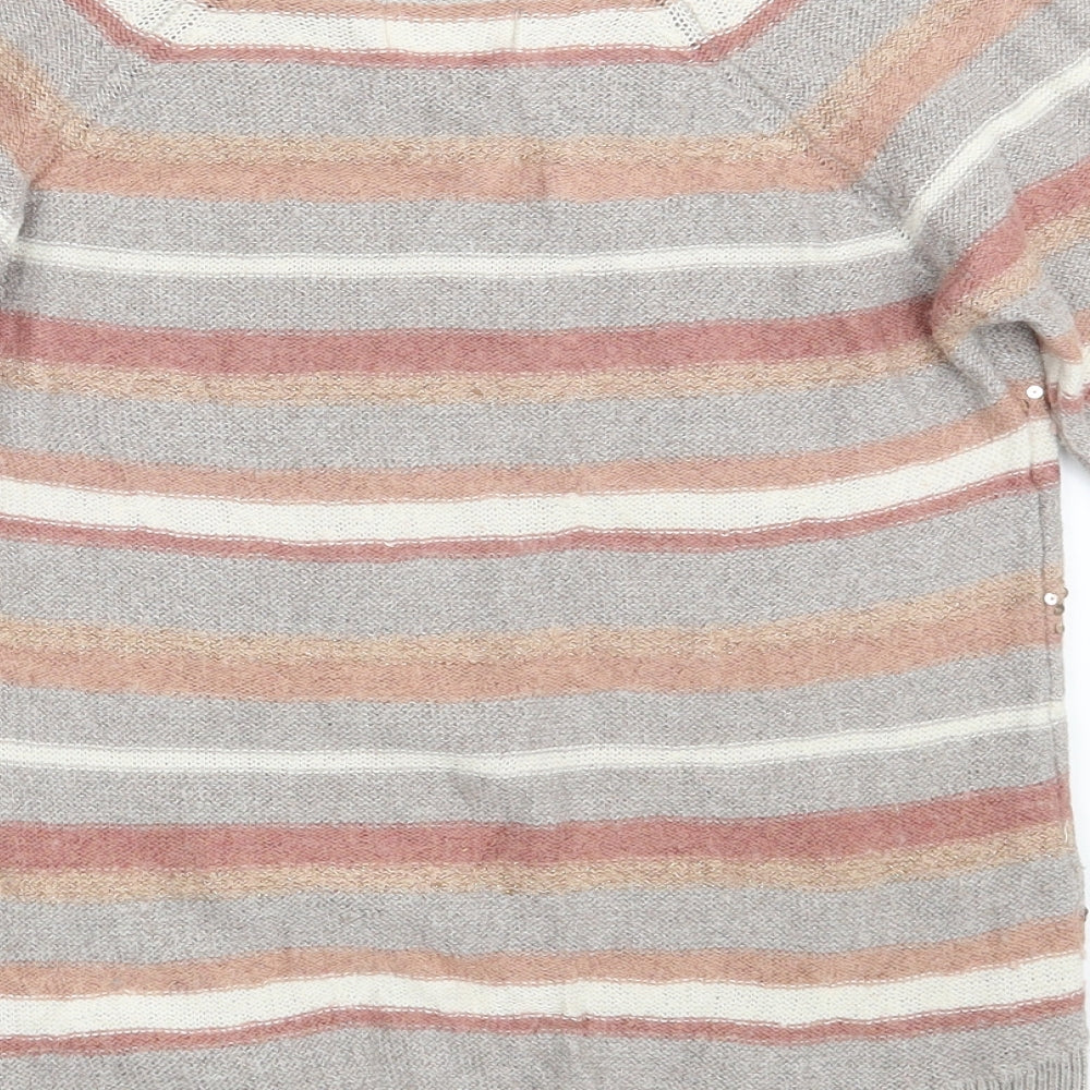 Next Womens Pink Striped Pullover Jumper Size 6