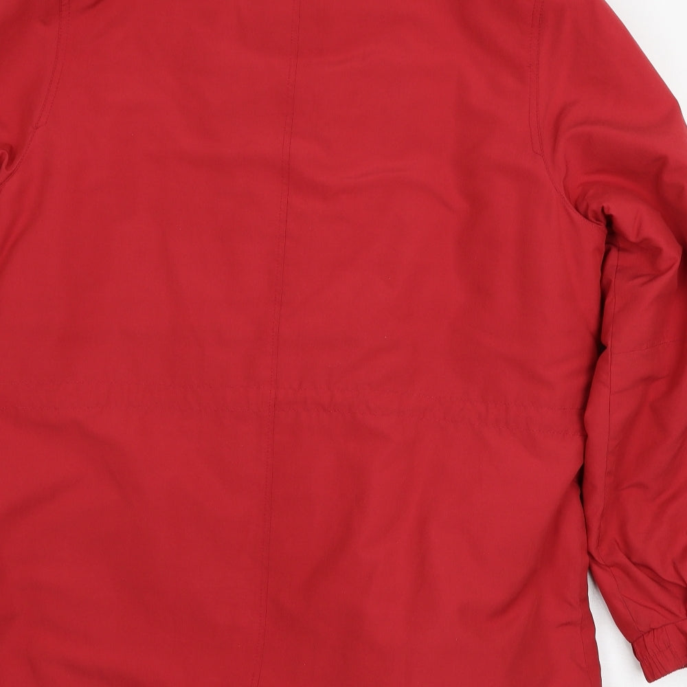 Eliza Grey Womens Red Parka Coat Size 12