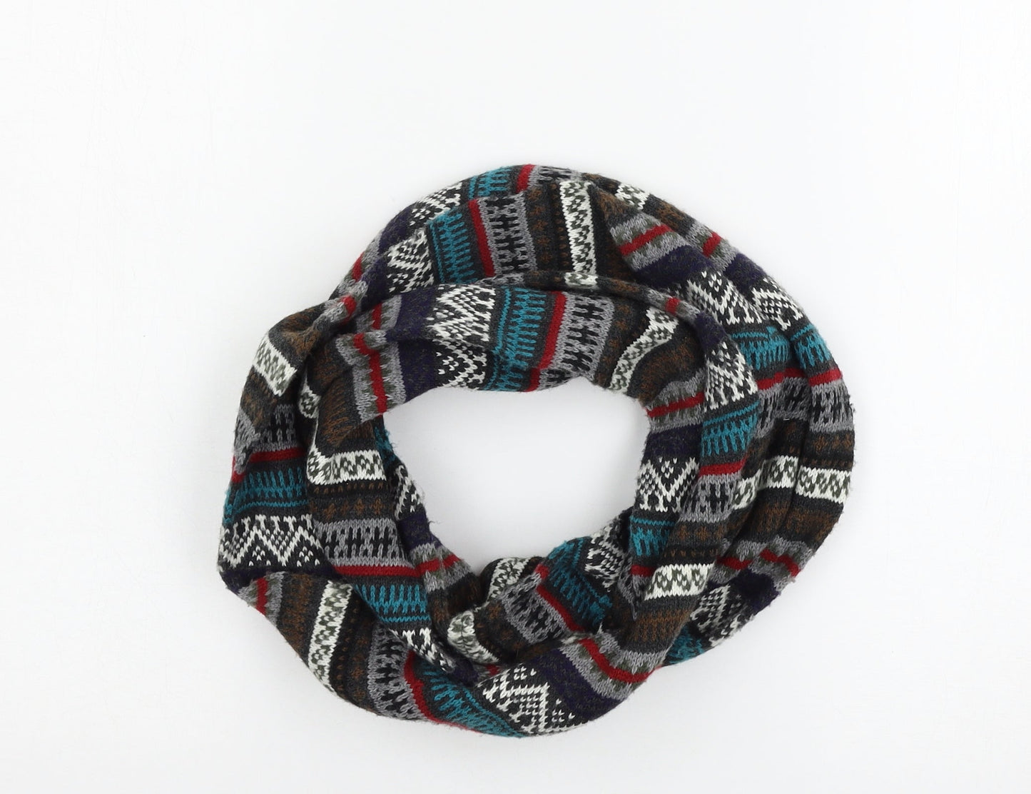 Preworn Mens Multicoloured Geometric Knit Rectangle Scarf Scarf One Size