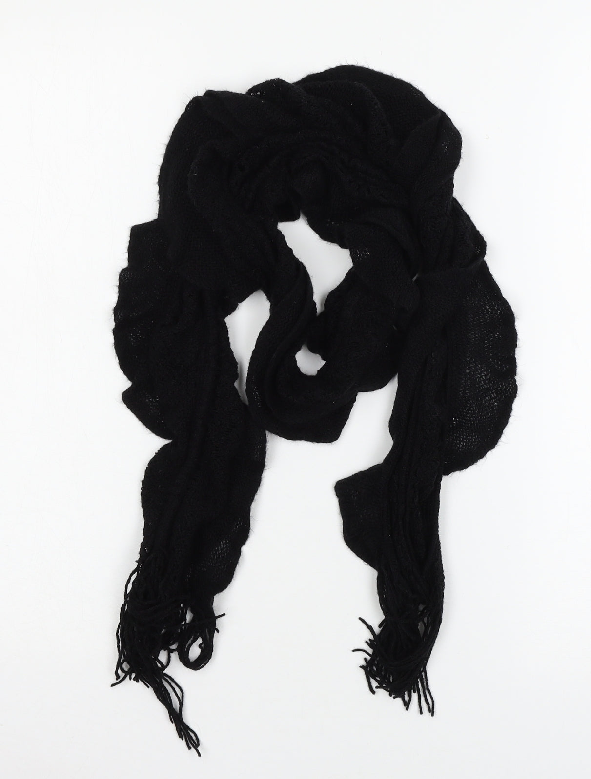 George Womens Black Knit Scarf