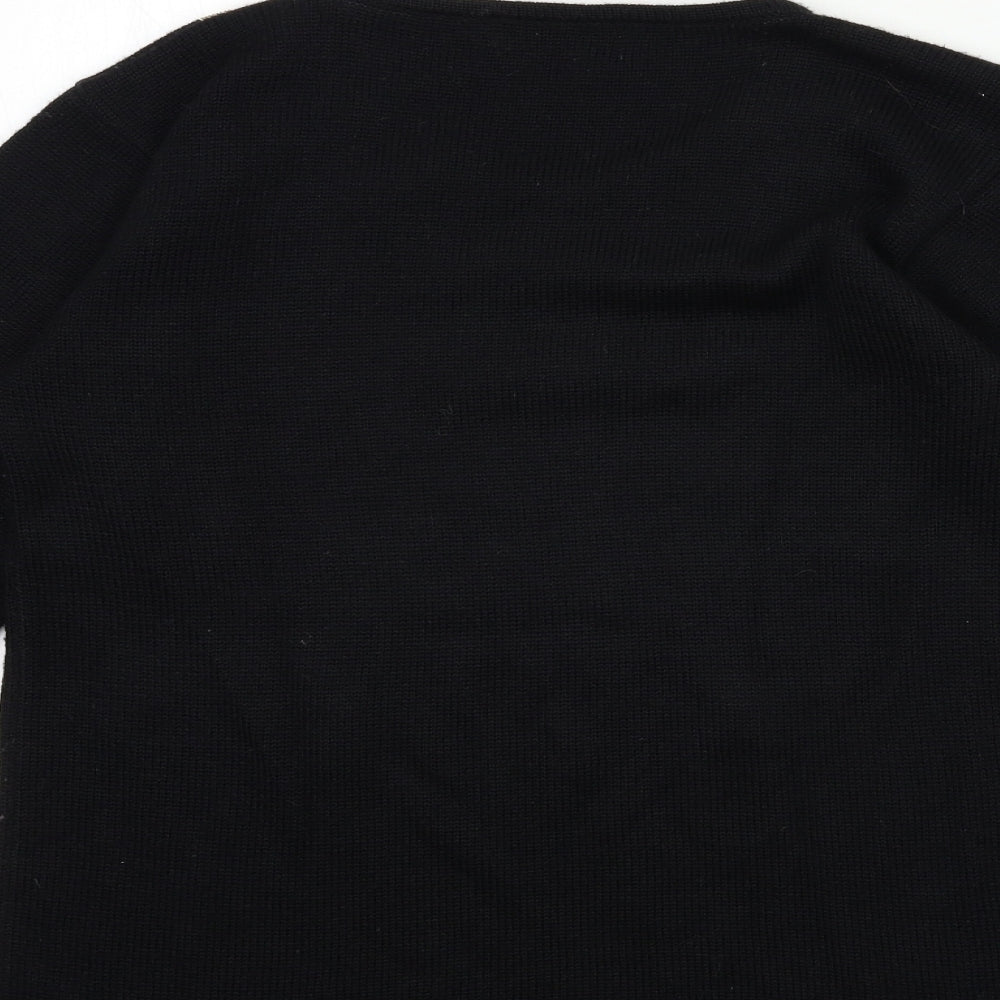 Daxon Womens Black Knit Pullover Jumper Size 12