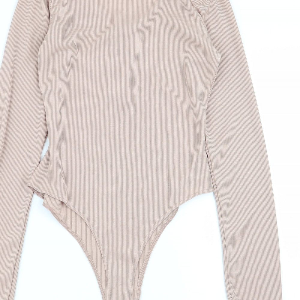PRETTYLITTLETHING Womens Beige Bodysuit One-Piece Size 6