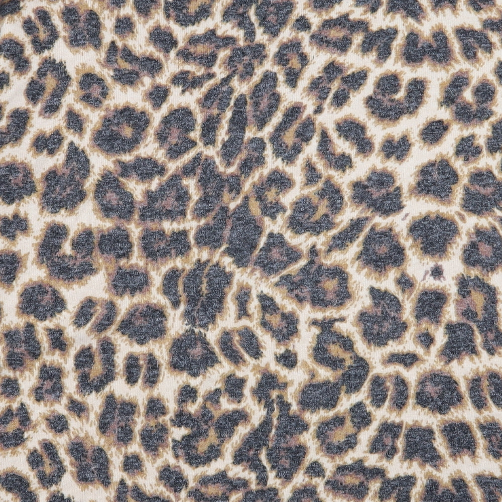 Zara Womens Multicoloured Animal Print Basic T-Shirt Size M