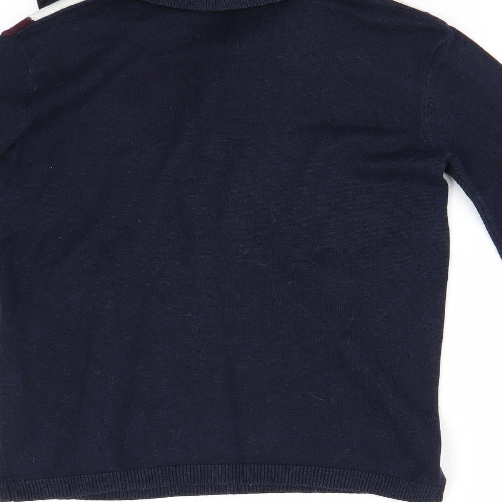 River Island Girls Blue Knit Henley Jumper Size 9-10 Years