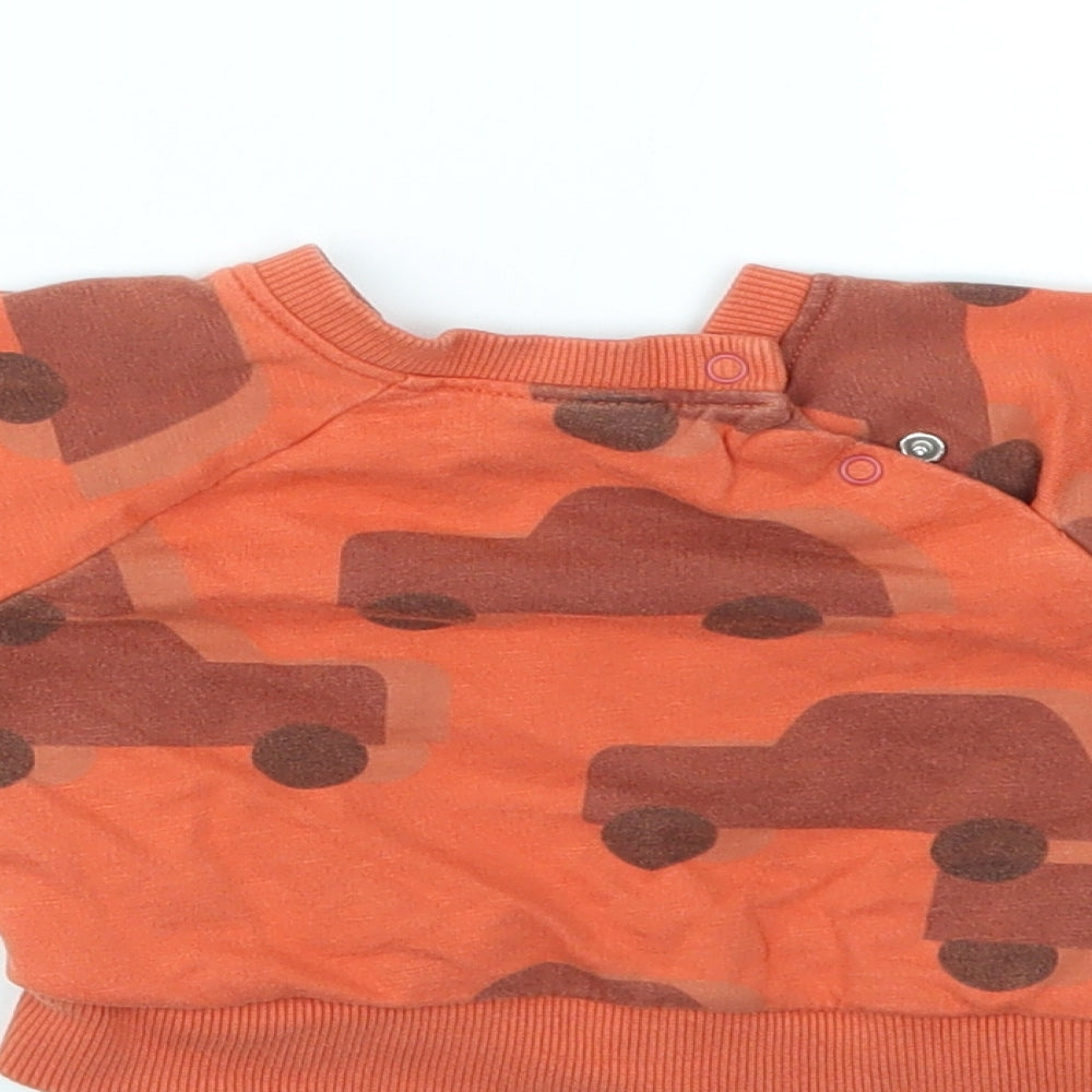 Next Boys Orange Geometric Pullover Jumper Size 0-3 Months