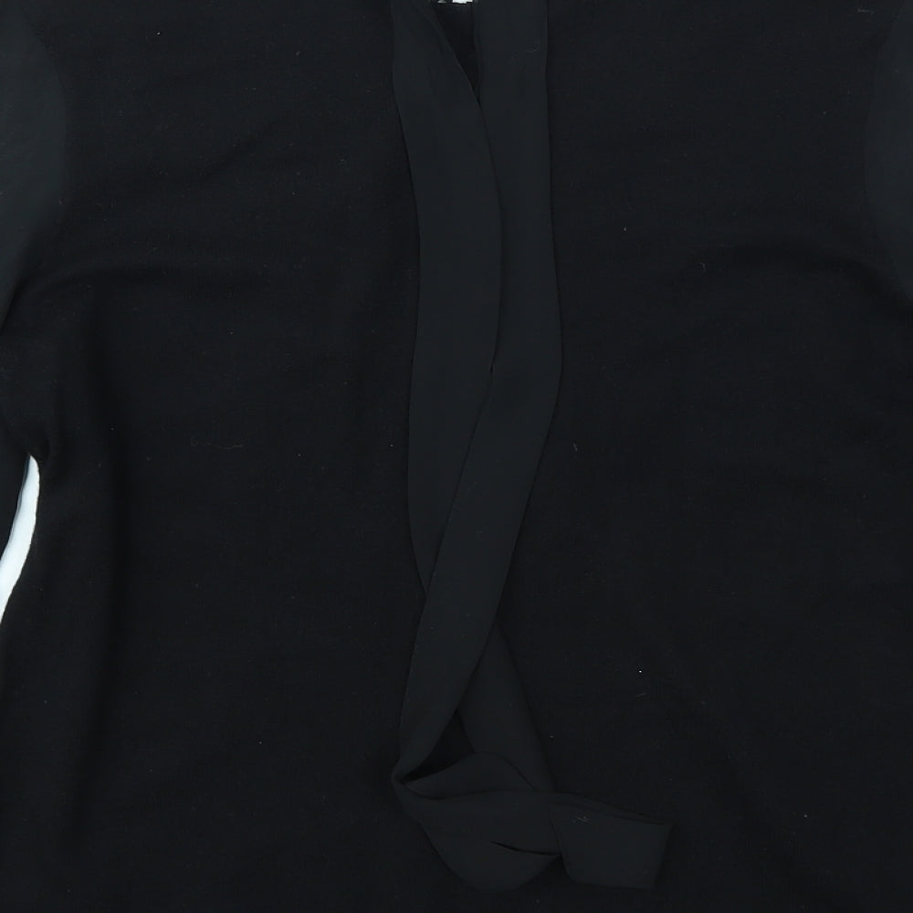 Roman Womens Black Basic T-Shirt Size 12