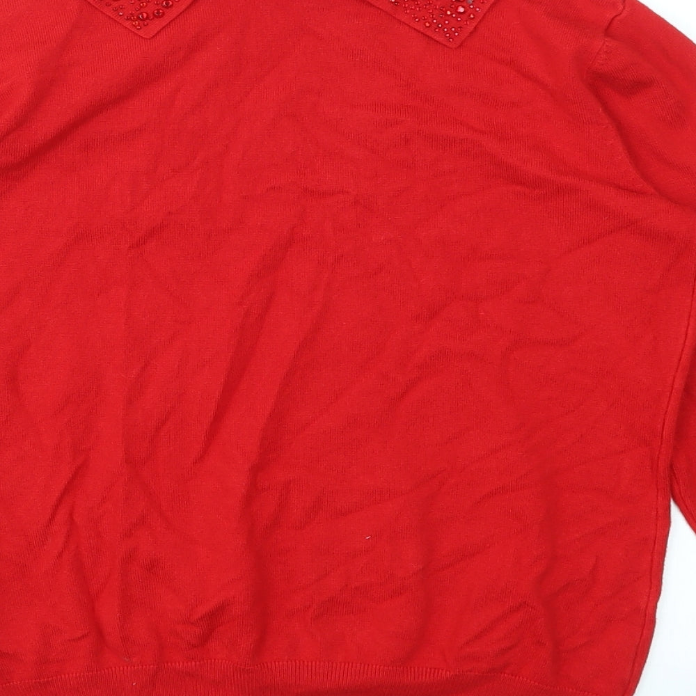 Preworn Womens Red Pullover Jumper Size S