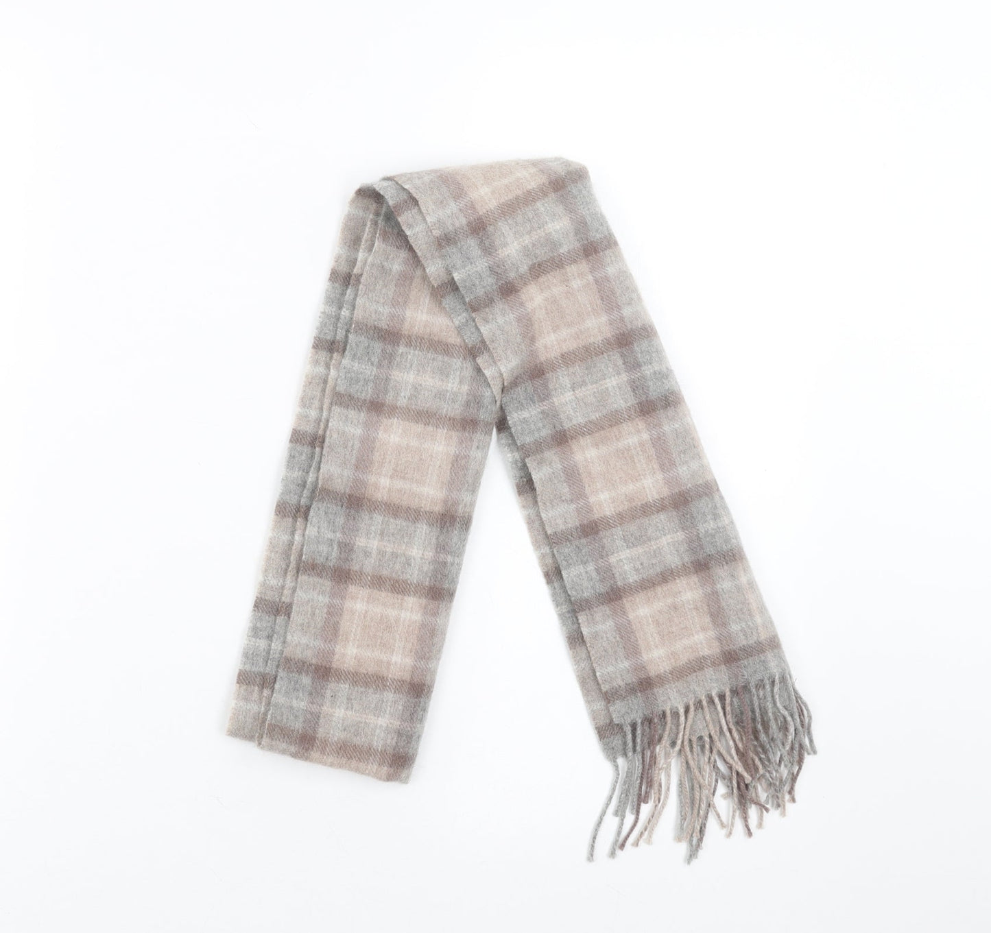 Preworn Womens Beige Check Scarf