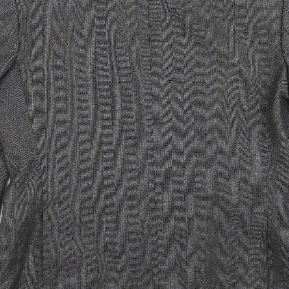 Preworn Mens Grey Herringbone Jacket Suit Jacket Size 40