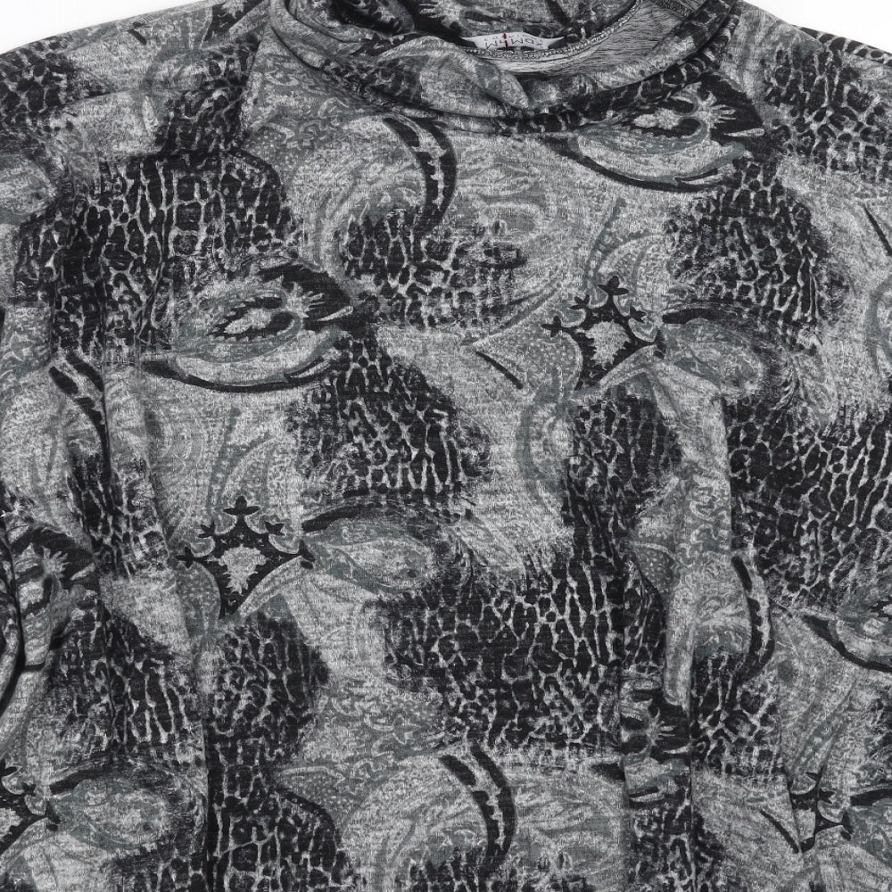 Max Studio Womens Grey Geometric Pullover Jumper One Size