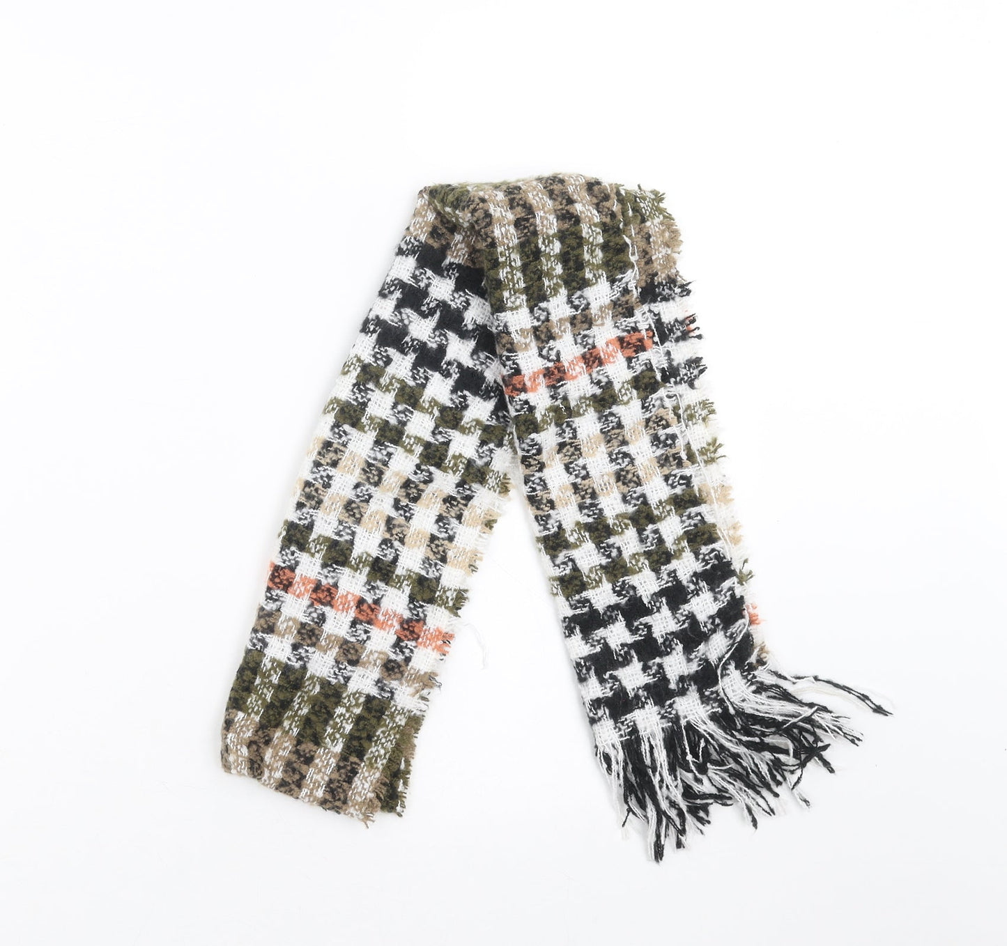 Preworn Womens Green Check Scarf